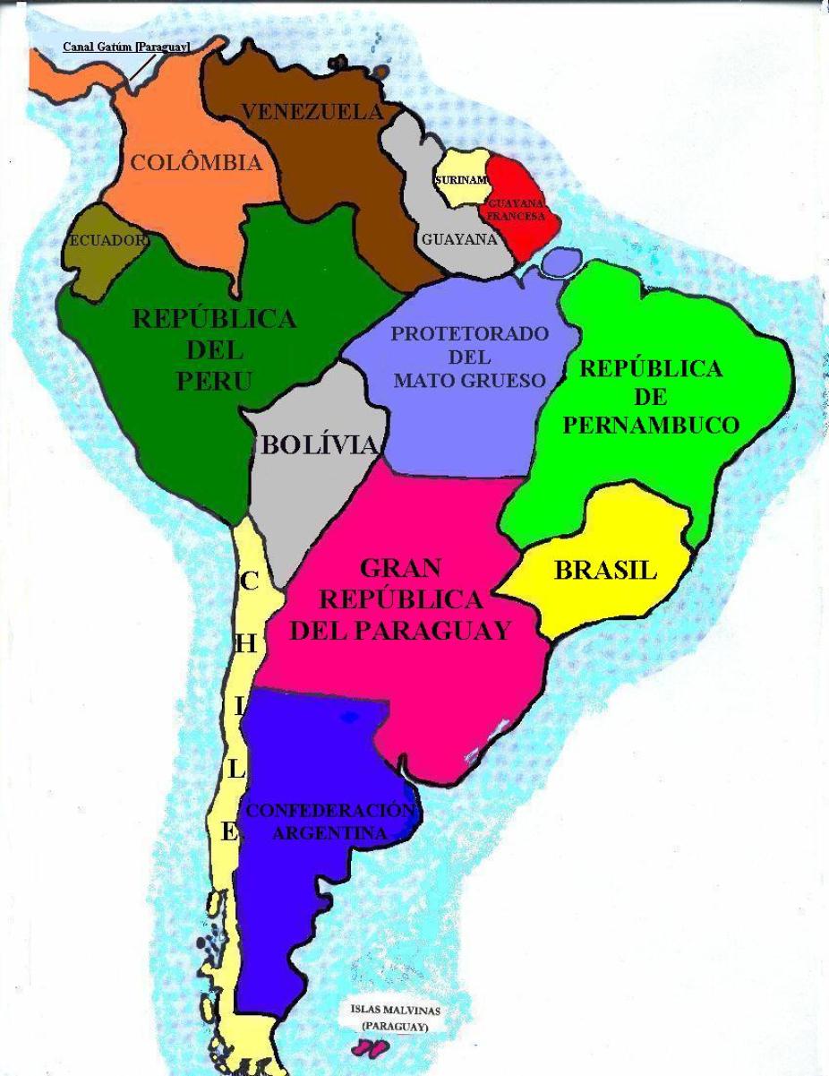 Pax Paraguaya - Mapa da América do Sul
